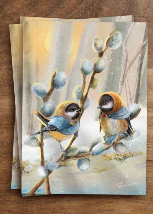 Chickadees Chat postcard