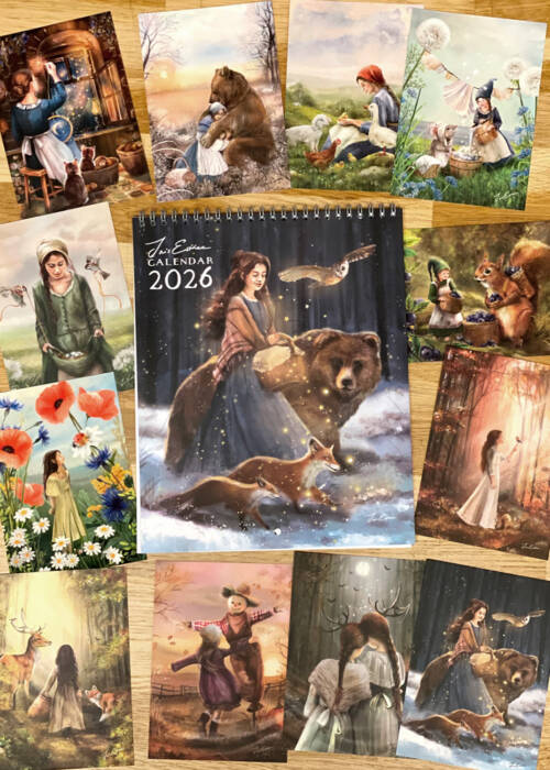 Calendar & 12 Cards set