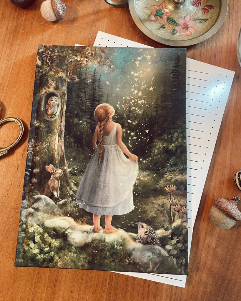 Iris Esther Start Talers notebook with a soft-touch illustrated cover